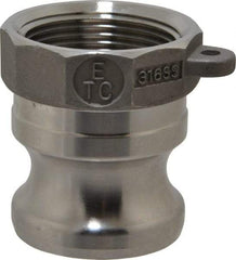 EVER-TITE Coupling Products - 1-1/4" Stainless Steel Cam & Groove Suction & Discharge Hose Male Adapter Female NPT Thread - Part A, 1-1/4" Thread, 250 Max psi - Benchmark Tooling