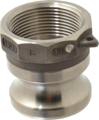 EVER-TITE Coupling Products - 1-1/2" Stainless Steel Cam & Groove Suction & Discharge Hose Male Adapter Female NPT Thread - Part A, 1-1/2" Thread, 250 Max psi - Benchmark Tooling