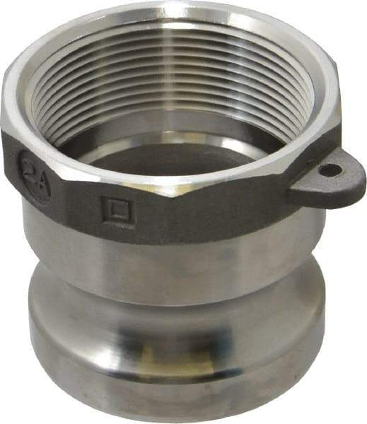 EVER-TITE Coupling Products - 2" Stainless Steel Cam & Groove Suction & Discharge Hose Male Adapter Female NPT Thread - Part A, 2" Thread, 250 Max psi - Benchmark Tooling