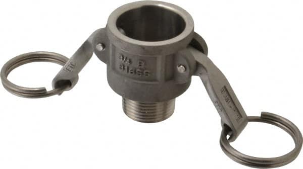 EVER-TITE Coupling Products - 3/4" Stainless Steel Cam & Groove Suction & Discharge Hose Female Coupler Male NPT Thread - Part B, 3/4" Thread, 250 Max psi - Benchmark Tooling