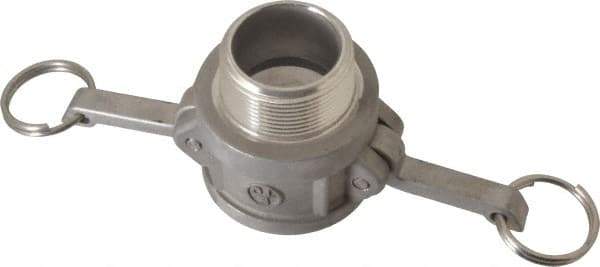 EVER-TITE Coupling Products - 1-1/2" Stainless Steel Cam & Groove Suction & Discharge Hose Female Coupler Male NPT Thread - Part B, 1-1/2" Thread, 250 Max psi - Benchmark Tooling