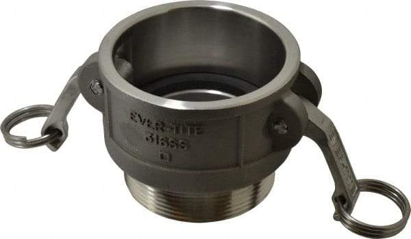 EVER-TITE Coupling Products - 3" Stainless Steel Cam & Groove Suction & Discharge Hose Female Coupler Male NPT Thread - Part B, 3" Thread, 200 Max psi - Benchmark Tooling