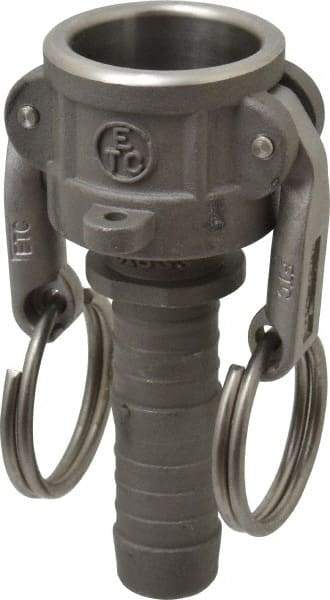 EVER-TITE Coupling Products - 3/4" Stainless Steel Cam & Groove Suction & Discharge Hose Female Coupler Hose Shank - Part C, 250 Max psi - Benchmark Tooling