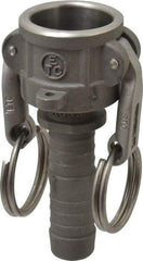 EVER-TITE Coupling Products - 3/4" Stainless Steel Cam & Groove Suction & Discharge Hose Female Coupler Hose Shank - Part C, 250 Max psi - Benchmark Tooling