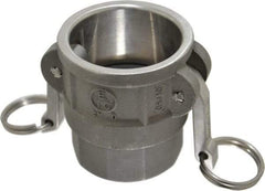 EVER-TITE Coupling Products - 2" Stainless Steel Cam & Groove Suction & Discharge Hose Female Coupler Female NPT Thread - Part D, 2" Thread, 250 Max psi - Benchmark Tooling