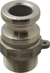 EVER-TITE Coupling Products - 1-1/4" Stainless Steel Cam & Groove Suction & Discharge Hose Male Adapter Male NPT Thread - Part F, 1-1/4" Thread, 250 Max psi - Benchmark Tooling