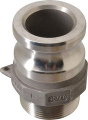 EVER-TITE Coupling Products - 1-1/2" Stainless Steel Cam & Groove Suction & Discharge Hose Male Adapter Male NPT Thread - Part F, 1-1/2" Thread, 250 Max psi - Benchmark Tooling