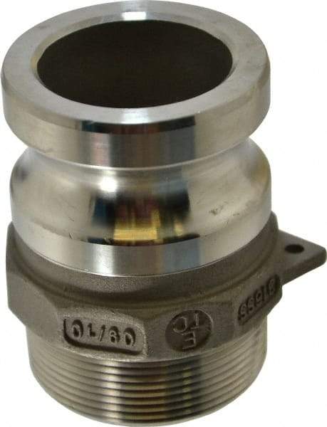 EVER-TITE Coupling Products - 2" Stainless Steel Cam & Groove Suction & Discharge Hose Male Adapter Male NPT Thread - Part F, 2" Thread, 250 Max psi - Benchmark Tooling