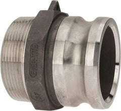 EVER-TITE Coupling Products - 3" Stainless Steel Cam & Groove Suction & Discharge Hose Male Adapter Male NPT Thread - Part F, 3" Thread, 200 Max psi - Benchmark Tooling