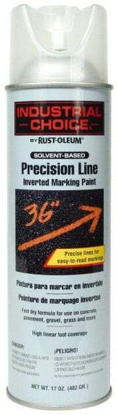 Rust-Oleum - 15 fl oz White Marking Paint - 300' to 350' Coverage at 1-1/2" Wide, Solvent-Based Formula - Benchmark Tooling