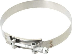 Campbell Fittings - 5-1/2" Hose, 3/4" Wide x 0.025" Thick, T-Bolt Band Clamp - Stainless Steel - Benchmark Tooling