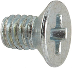 Value Collection - M2.5x0.45 Metric Coarse, 4mm OAL Phillips Drive Machine Screw - Flat Head, Grade 4.8 Steel, Zinc-Plated Finish, Without Washer - Benchmark Tooling