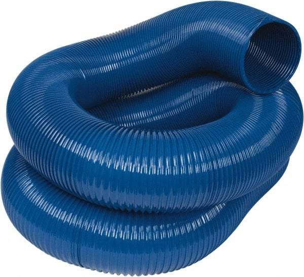 Hi-Tech Duravent - 8" ID, 25' Long, PVC Blower & Duct Hose - Blue, 10-1/2" Bend Radius, 6 In/Hg, 7 Max psi, -20 to 180°F, Abrasion and Chemical Resistant - Benchmark Tooling