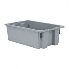 Quantum Storage - 75 Lb Load Capacity Gray Polyethylene Tote Container - Stacking, Nesting, 18" Long x 11" Wide x 6" High - Benchmark Tooling