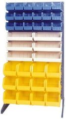 Quantum Storage - 300 Lb Capacity, 15" Deep x 36" Wide x 66" High, Steel Pick Rack - 1 Side, 36 Black Polyethylene/Polypropylene Bins - Benchmark Tooling