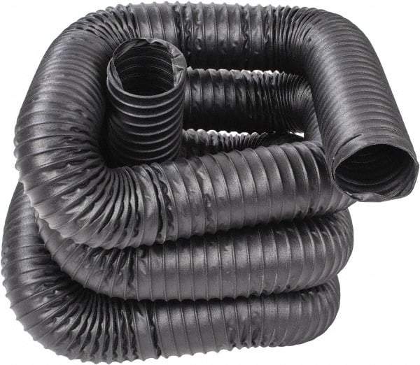 Hi-Tech Duravent - 4" ID, 25' Long, Neoprene Coated Polyester Blower & Duct Hose - Black, 6-1/2" Bend Radius, 22 In/Hg, 25 Max psi, -40 to 250°F, Chemical and Abrasion Resistant - Benchmark Tooling