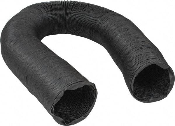 Hi-Tech Duravent - 8" ID, 25' Long, Neoprene Coated Polyester Blower & Duct Hose - Black, 10" Bend Radius, 15 In/Hg, 21 Max psi, -40 to 250°F, Chemical and Abrasion Resistant - Benchmark Tooling