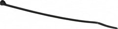 Thomas & Betts - 7.31" Long Black Polypropylene Standard Cable Tie - 30 Lb Tensile Strength, 1.22mm Thick, 1-1/2" Max Bundle Diam - Benchmark Tooling