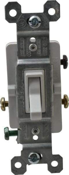 Pass & Seymour - 3 Pole, 120 VAC, 15 Amp, Specification Grade, Toggle, Wall and Dimmer Light Switch - 1-1/4 Inch Wide x 3.281 Inch High - Benchmark Tooling