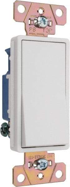 Pass & Seymour - 1 Pole, 120 to 277 VAC, 15 Amp, Specification Grade, Rocker, Wall and Dimmer Light Switch - 1.3 Inch Wide x 4.2 Inch High - Benchmark Tooling