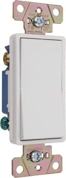 Pass & Seymour - 3 Pole, 120 to 277 VAC, 15 Amp, Specification Grade, Rocker, Wall and Dimmer Light Switch - 1.3 Inch Wide x 4.2 Inch High - Benchmark Tooling