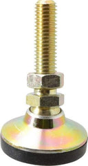 J.W. Winco - 1/2-13 Bolt Thread, Studded Pivotal Stud Mount Leveling Pad & Mount - 3,750 Max Lb Capacity, 1.88" Base Diam - Benchmark Tooling