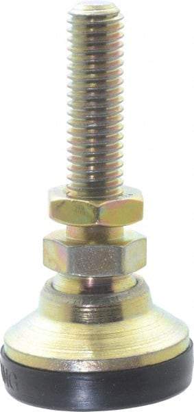 J.W. Winco - M8 x 1.25 Bolt Thread, Studded Pivotal Stud Mount Leveling Pad & Mount - 358 Kg Capacity, 26mm Base Diam - Benchmark Tooling