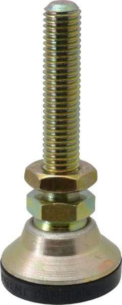 J.W. Winco - M10 x 1.5 Bolt Thread, Studded Pivotal Stud Mount Leveling Pad & Mount - 1,064 Kg Capacity, 32mm Base Diam - Benchmark Tooling