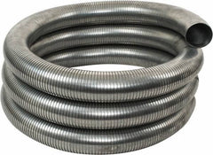 Federal Hose - 4" ID, -60 to 400°F, Galvanized Steel Unlined Flexible Metal Duct Hose - 18" Bend Radius, 25' Long - Benchmark Tooling