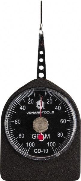 Jonard Tools - 0.05 Lb. Capacity, Mechanical Tension and Compression Force Gage - 2 gf Resolution, Aluminum Housing - Benchmark Tooling