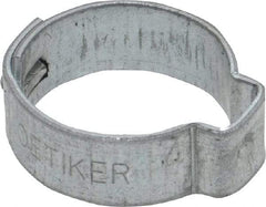 Oetiker - 15.1 to 17mm, Zinc-Plated 1-Ear Clamp - 11/16" Noml Size, 6mm Inner Width, 7mm Wide x 0.75mm Thick, Carbon Steel - Benchmark Tooling