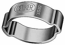 Oetiker - 26.3 to 31mm, Zinc-Plated 2-Ear Clamp - 1-3/16" Noml Size, 7.38mm Inner Width, 10mm Wide x 1.5mm Thick, Carbon Steel - Benchmark Tooling