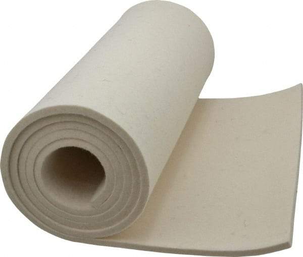 Made in USA - 1/4 Inch Thick x 60 Inch Wide x 12 Inch Long, Pressed Wool Felt Sheet - 4 Lbs/Square Yd., White, 500 psi - Benchmark Tooling