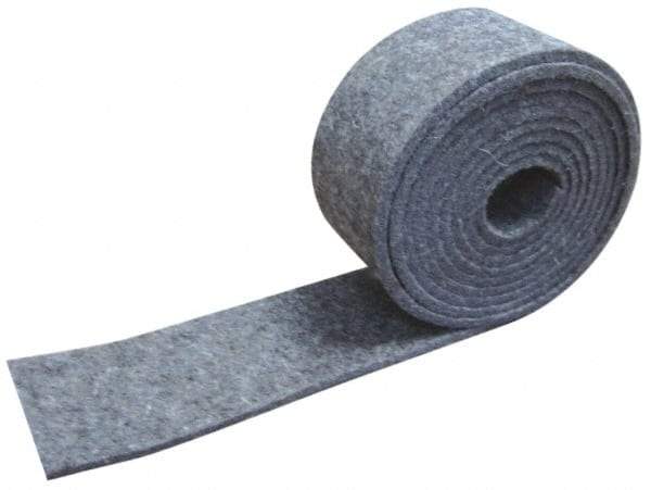 Made in USA - 1/4 Inch Thick x 1 Inch Wide x 5 Ft. Long, Felt Stripping - Gray, Plain Backing - Benchmark Tooling