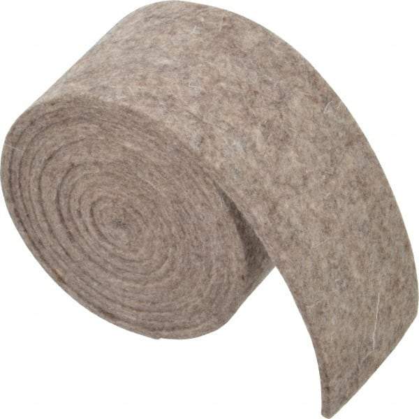 Made in USA - 1/8 Inch Thick x 2 Inch Wide x 5 Ft. Long, Felt Stripping - Gray, Plain Backing - Benchmark Tooling