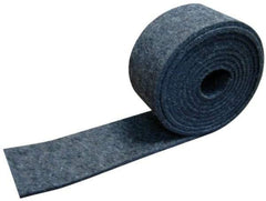 Made in USA - 1/4 Inch Thick x 1 Inch Wide x 5 Ft. Long, Felt Stripping - Gray, Plain Backing - Benchmark Tooling