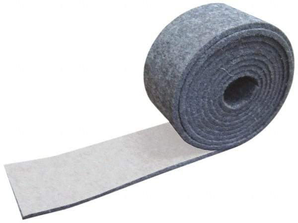 Made in USA - 1/8 Inch Thick x 1 Inch Wide x 10 Ft. Long, Felt Stripping - Gray, Adhesive Backing - Benchmark Tooling