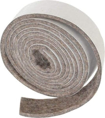 Made in USA - 1/8 Inch Thick x 1 Inch Wide x 5 Ft. Long, Felt Stripping - Gray, Adhesive Backing - Benchmark Tooling