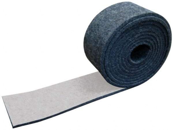 Made in USA - 1/4 Inch Thick x 1-1/2 Inch Wide x 5 Ft. Long, Felt Stripping - Gray, Adhesive Backing - Benchmark Tooling