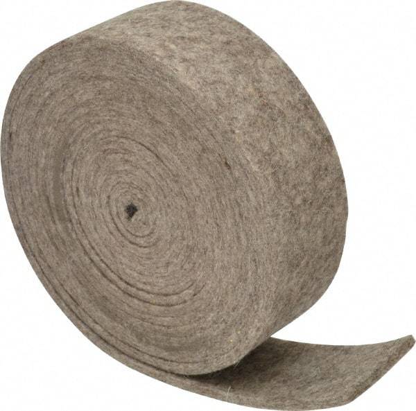 Made in USA - 1/8 Inch Thick x 1-1/2 Inch Wide x 10 Ft. Long, Felt Stripping - Gray, Plain Backing - Benchmark Tooling