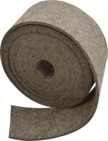 Made in USA - 1/8 Inch Thick x 2 Inch Wide x 10 Ft. Long, Felt Stripping - Gray, Plain Backing - Benchmark Tooling