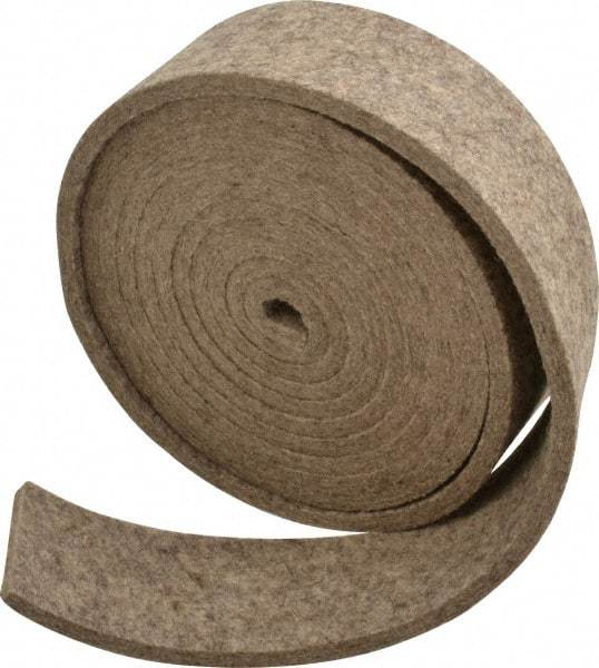 Made in USA - 1/4 Inch Thick x 2 Inch Wide x 10 Ft. Long, Felt Stripping - Gray, Plain Backing - Benchmark Tooling