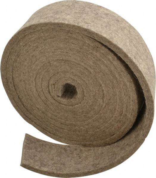 Made in USA - 1/4 Inch Thick x 2 Inch Wide x 10 Ft. Long, Felt Stripping - Gray, Plain Backing - Benchmark Tooling