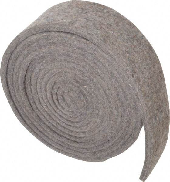 Made in USA - 1/4 Inch Thick x 2 Inch Wide x 10 Ft. Long, Felt Stripping - Gray, Plain Backing - Benchmark Tooling