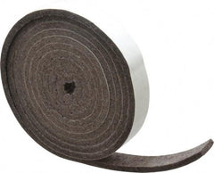 Made in USA - 1/4 Inch Thick x 1 Inch Wide x 10 Ft. Long, Felt Stripping - Gray, Adhesive Backing - Benchmark Tooling