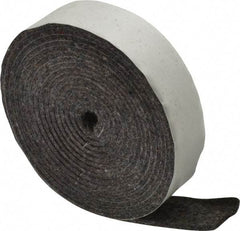 Made in USA - 1/8 Inch Thick x 1 Inch Wide x 10 Ft. Long, Felt Stripping - Gray, Adhesive Backing - Benchmark Tooling