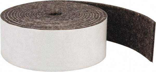 Made in USA - 1/8 Inch Thick x 1-1/2 Inch Wide x 10 Ft. Long, Felt Stripping - Gray, Adhesive Backing - Benchmark Tooling