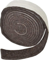 Made in USA - 1/4 Inch Thick x 1-1/2 Inch Wide x 10 Ft. Long, Felt Stripping - Gray, Adhesive Backing - Benchmark Tooling