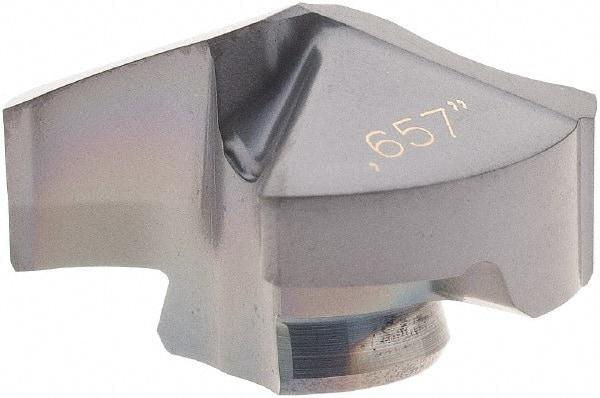 Ingersoll Cutting Tools - Series Y, 16.7mm Diam Grade IN2005 140° Replaceable Drill Tip - Carbide, TiAlN Finish, 16 Seat Size - Benchmark Tooling