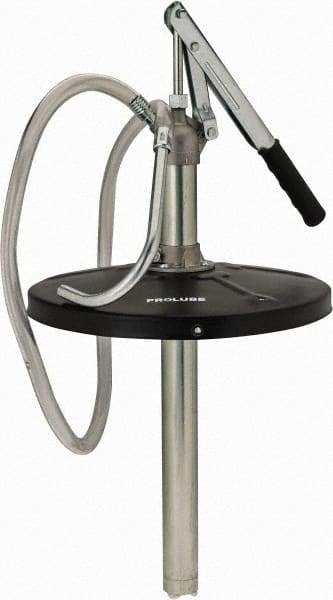 PRO-LUBE - Oil Lubrication 0.47 Strokes/oz Flow Aluminum Lever Hand Pump - For 25 to 50 Lb & 5 Gal Container, Use with Heavy Oil & Transmission Differentials, Do Not Use with Corrosive Media & Water-Based Media - Benchmark Tooling